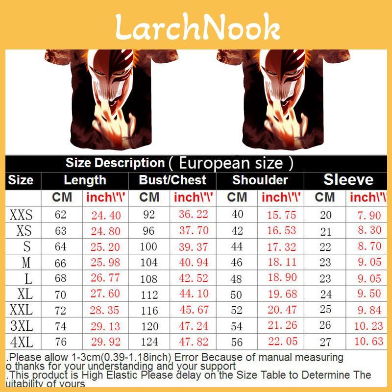 Stylish Womens Mens Anime Bleach 3d Print Casual T-shirt Short Sleeve Tees Tops