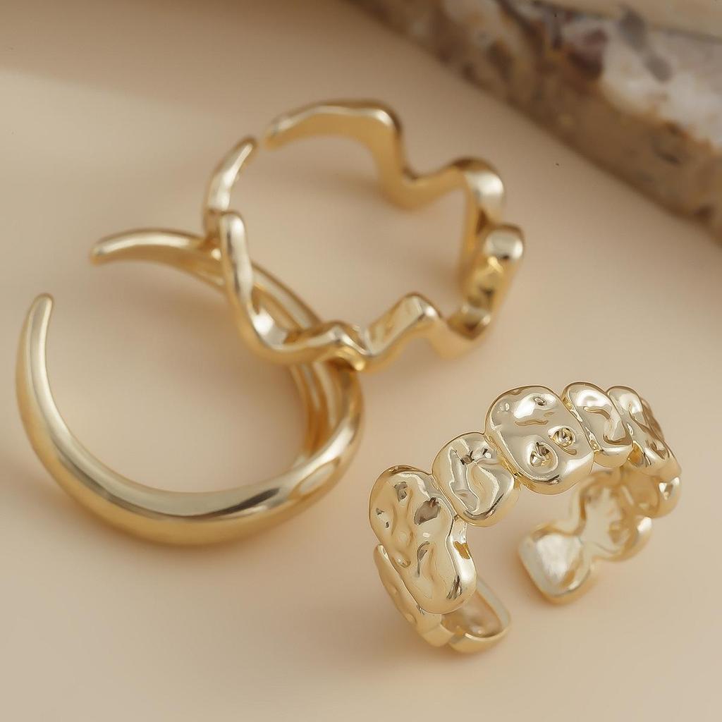 Retro Punk Exaggerated Open Finger Rings for Women Men Geometric Gold Silver Color Knuckle Joint Ring Set 2025 New Jewelry Accessories