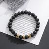 Personalized Bracelets Engraved 1 ~4 Names Customized Men Gold Color Color Beads Elastic Bangle Plain Simple Jewelry Giveaway Gifts (Ba103287 )Simple