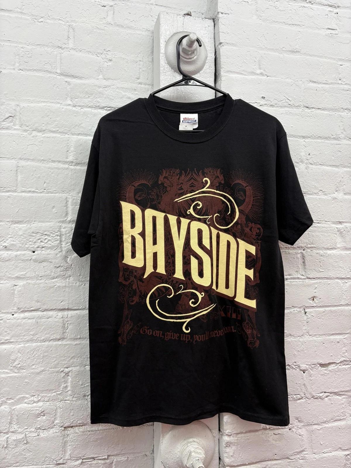 Bayside Shirt Mens Medium Black Band Tee Rock Music Graphic Hanes Heavyweight XL