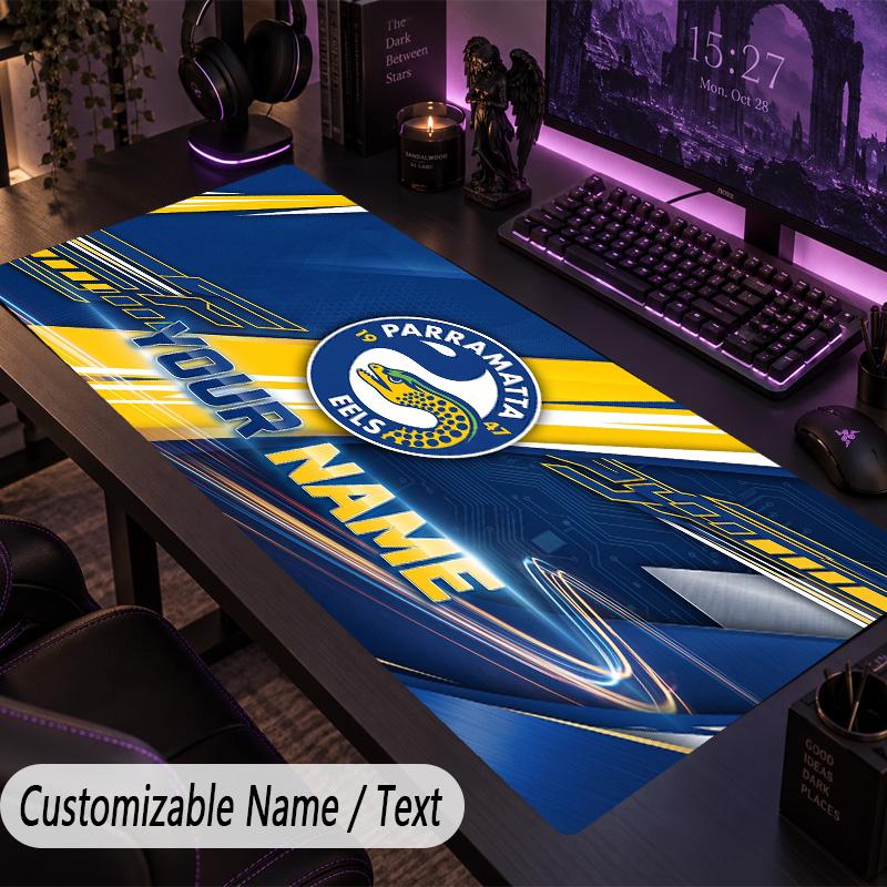 Large Mouse PadParramatta Eels Custom Name Text Personalized Desk Mat Non Slip Gaming Pad