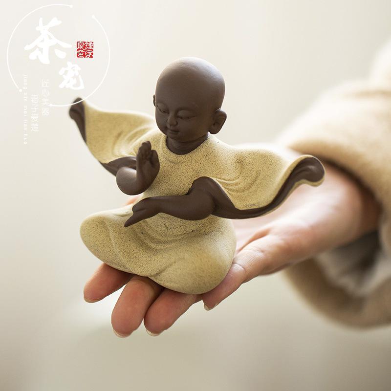 Zisha Little Monk Tea Pet Ornament - Zen Tea Table Decoration & Accessories