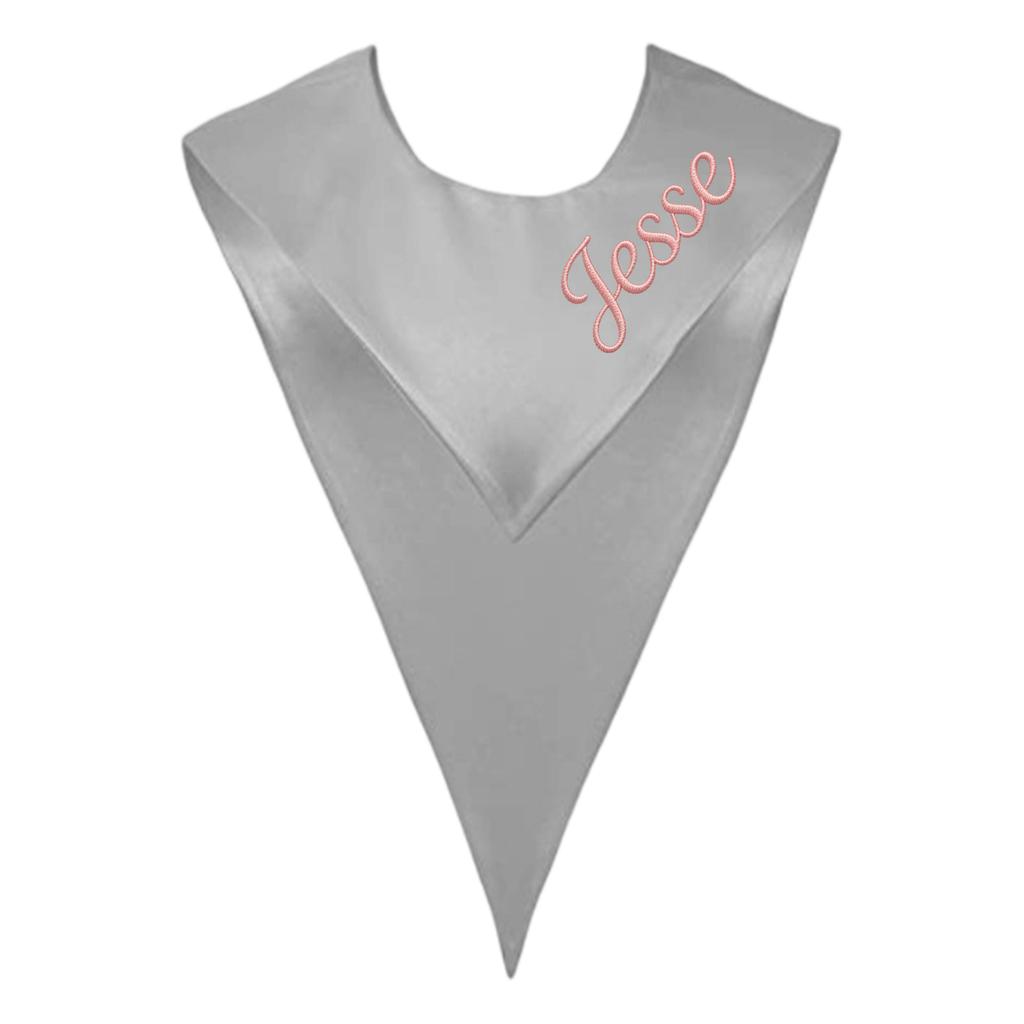 Personalized Color Honor Sash Bachelor's Graduation Gown With V-neck Shawl
