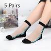 5 Paar Damen Frühling und Sommer Dünne Blume Anti Seide Klare Baumwollsohlen In der Röhre Socken