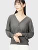 Natural Beauty Basics Boxy Sheer Cardigan Charcoal Women's Sweater,