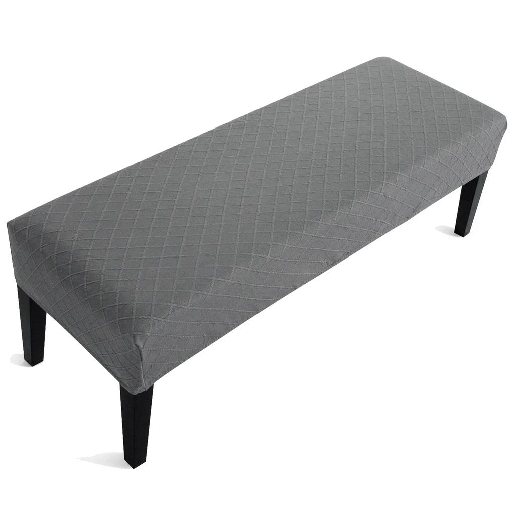 Jacquard Piano Chair Cover Stretch Jacquard Dining Bench Covers Rectangular Solid Color Thickened Stool Seat Cover 1PC
