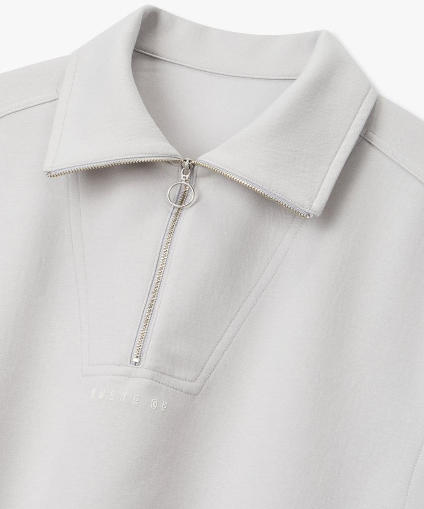 Bobeu Half Zip Jersey T-Shirt_Light Gray 7156240007