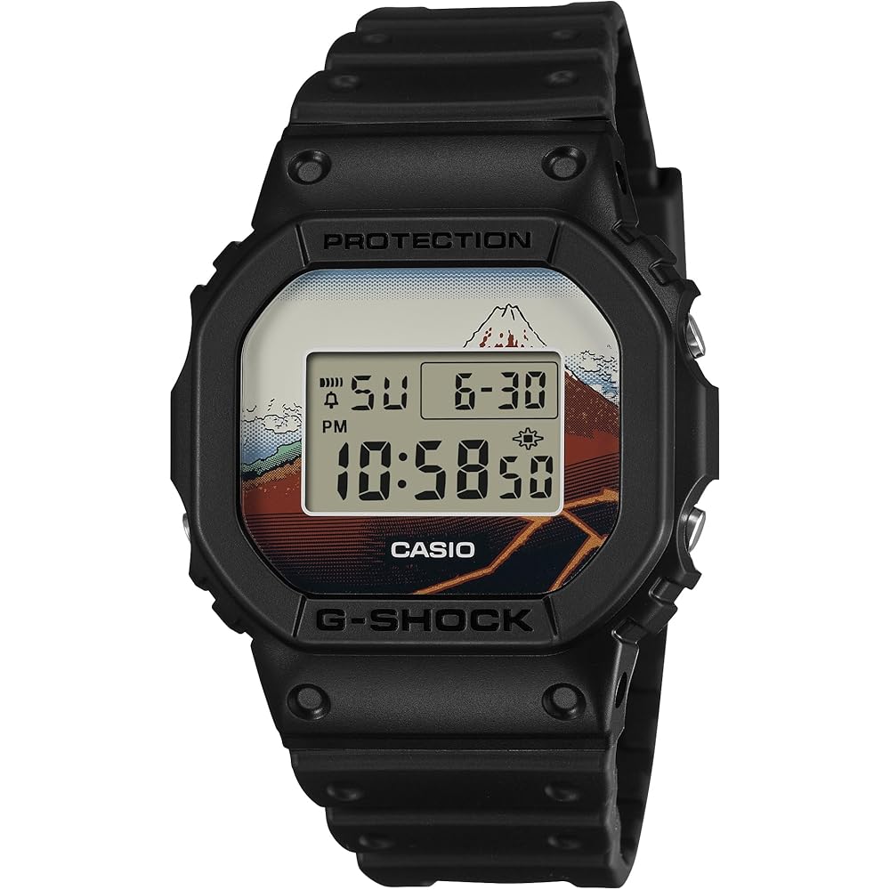 Casio G-Shock DW-5600KHSH25-1JR Men s Watch Hokusai Design Black Japanese Made