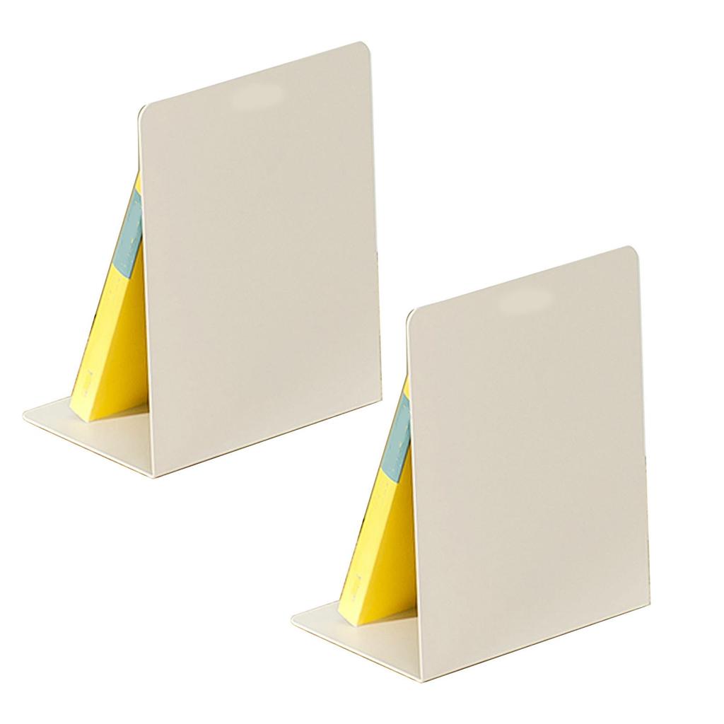 Book Stopper Minimalist Portable Book Holder Stand Metal Bookends for Shelves Office Desk White