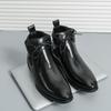 Fashion New Fashion Mens Leather Ankle Boots British Style Male Chelsea Boots Casual High Top Shoes Soft Leisure Walk Men Business Botas