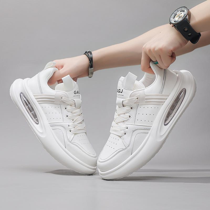 Shoes Men's Spring and Autumn Air Cushion Shoes Men's Inner Height Increasing Small White Shoes Breathable Casual Sports Thick-soled Daddy Shoes
