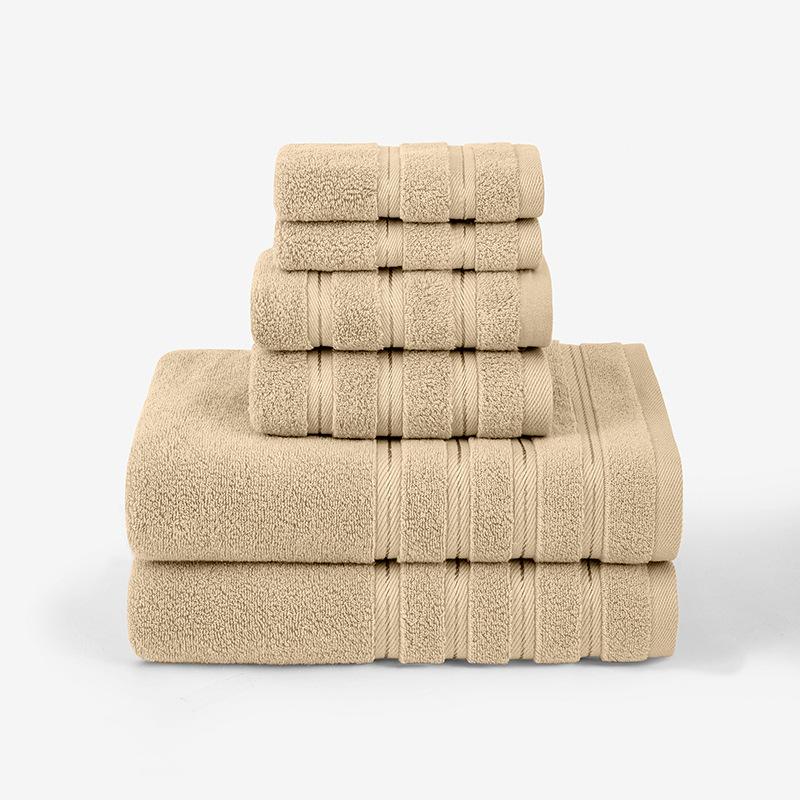 Plain Cotton Six-piece Set of Towels 22 Towels 2 Square Towels Can Be Embroidered