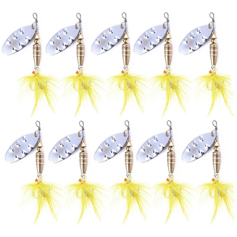4GLightweight8CMMetal Sequin Feather Fish Hook10Packaged Lure Fishing Bait Fishing Gear Supplies