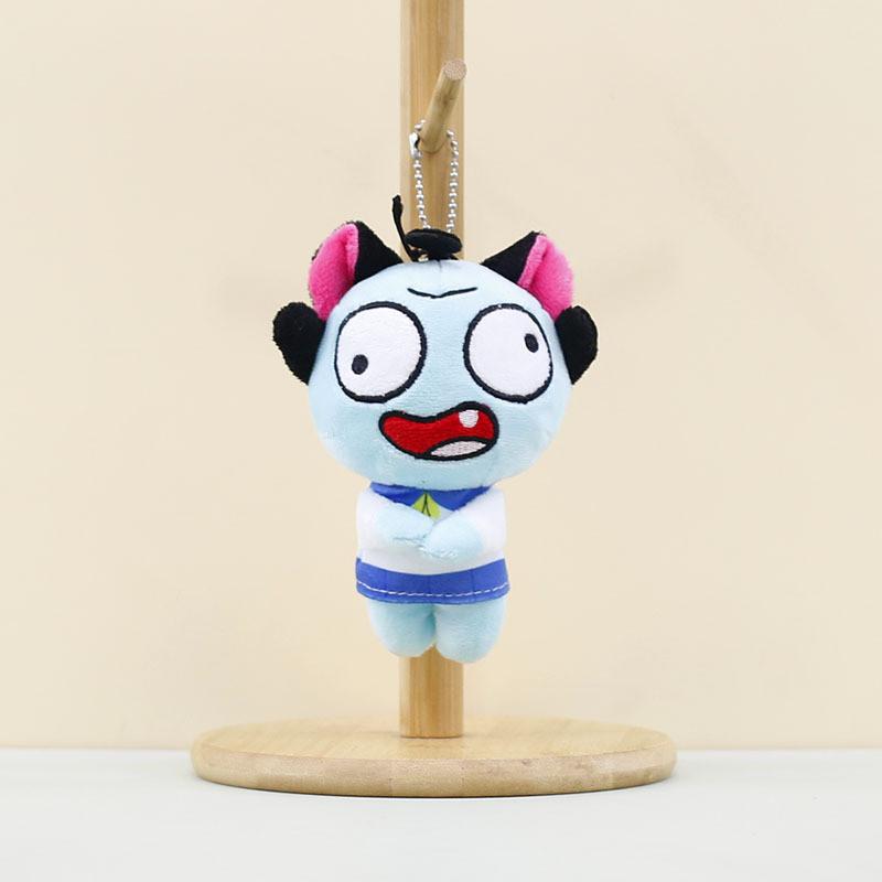 Cute Red Zombie Plush Toy Bag Pendant Keychain Adorable 13cm Stuffed Doll