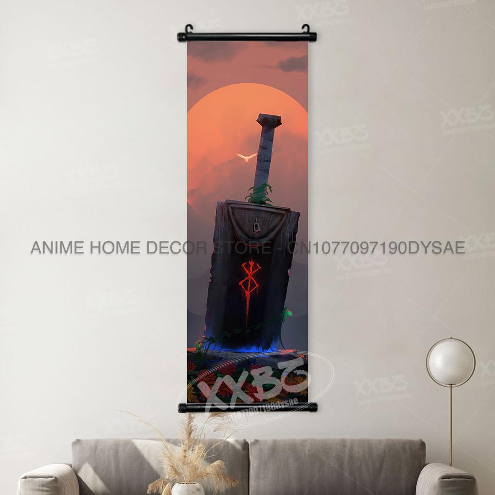 Berserk Poster Anime Scrolls Picture Guts Hanging Painting Griffith Wallpaper Casca Home Decoration Black Swordsman Wall Artwork