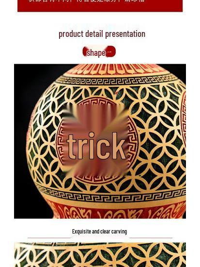 Chinese Knot Carved Gourd Pendant for Living Room Decoration or Gift