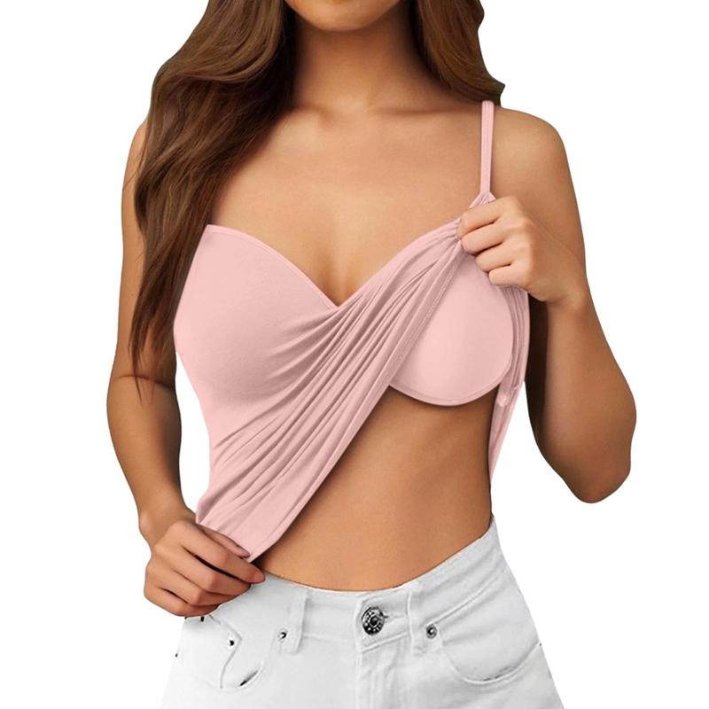 Women's Solid Color Camisole with Chest Pad Casual Loungewear