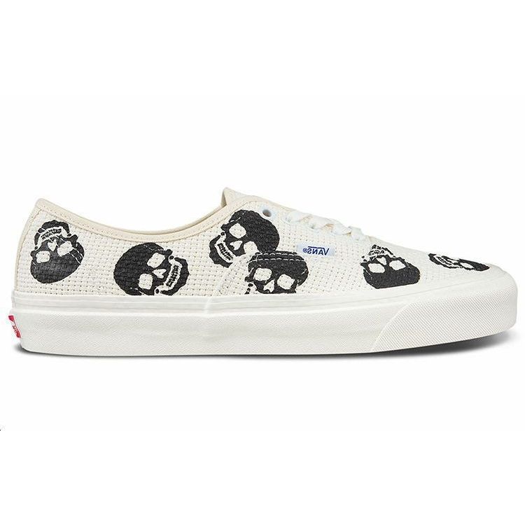 Vans Authentic 44 DX Anaheim Factory - Needlework Skull Unisex Sneakers White Black VN0A54F29GN