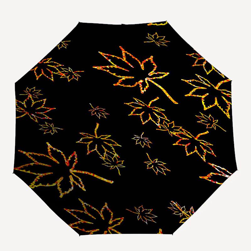 1pc Autumn Leaves Pattern Umbrella with Plastic Handle,Vibrant Cartoon Pattern,Multi-functional UmbrellaPT154