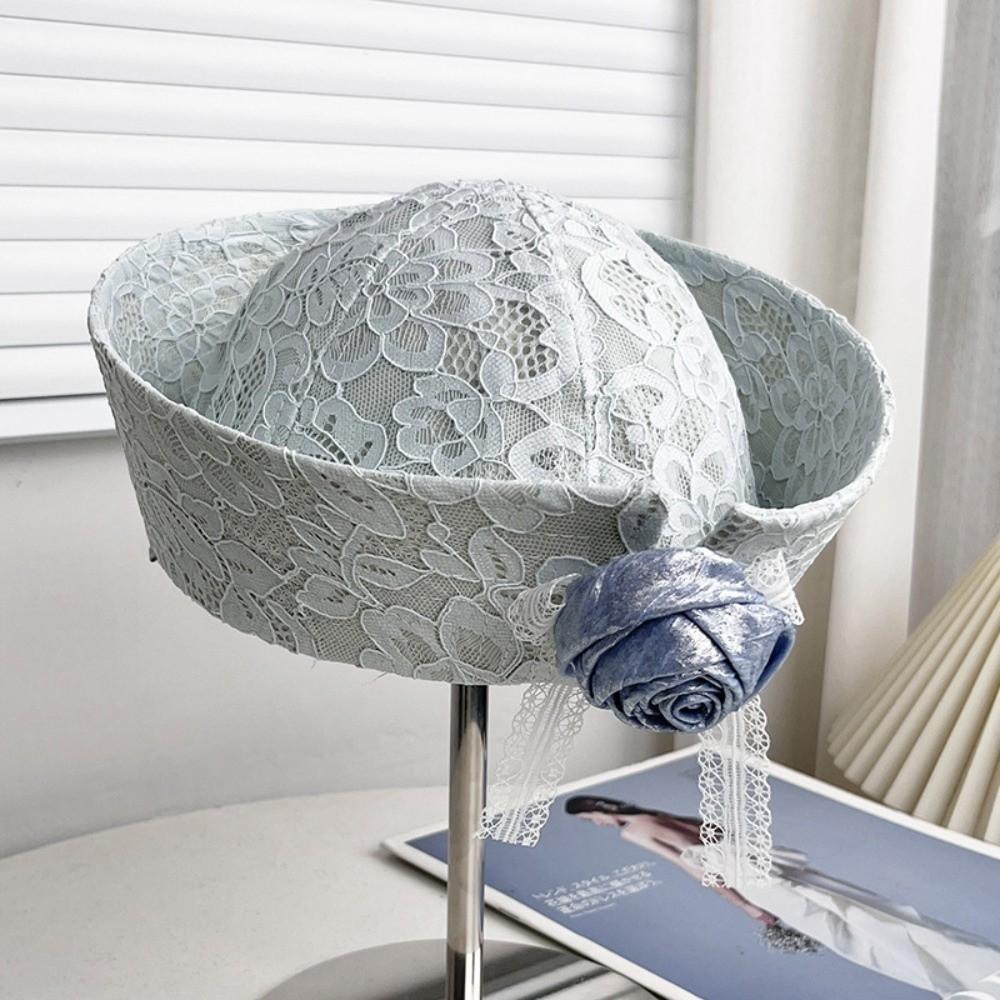 Breathable Lace Sailor Hat Cuffed Brim Beret Cap New Painter's Hat Harajuku Style