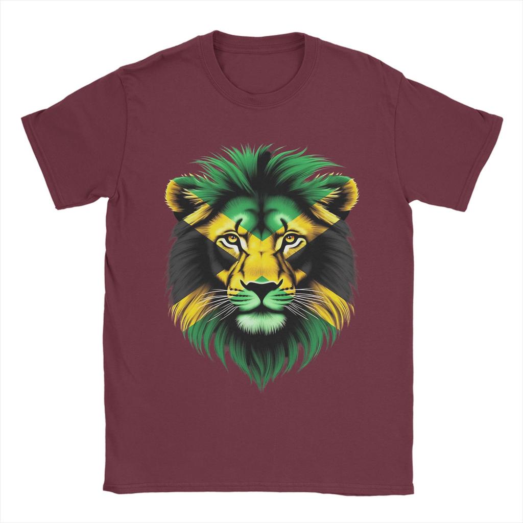 Jamaica Flag Lion Face T Shirt Summer Jamaica Lovers TShirts Cotton Breathable Oversize Top Tees Short Sleeve Vintage Tops