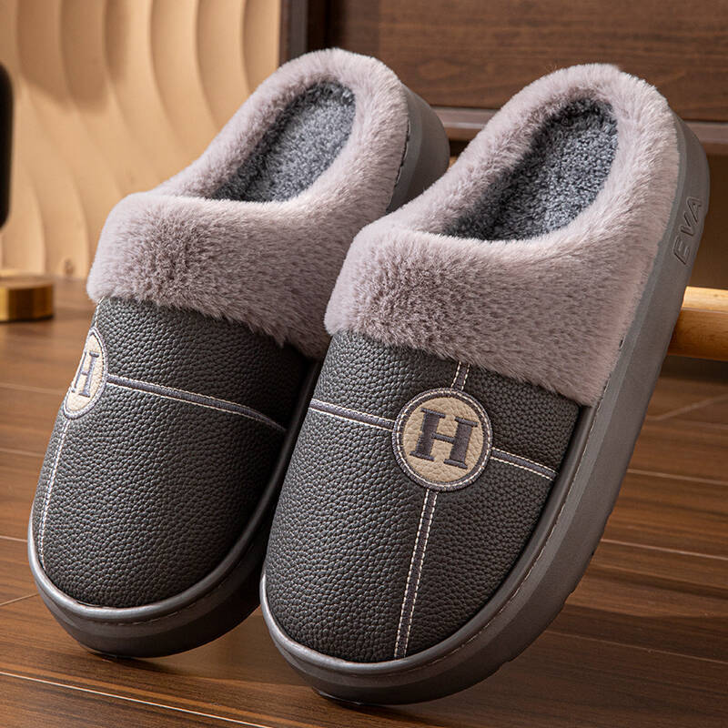 

Plush Cotton Slippers For Women, Winter Thick Soled Warm Slippers, Home Woolen Slippers For Couples, Floor Slippers For Men 38