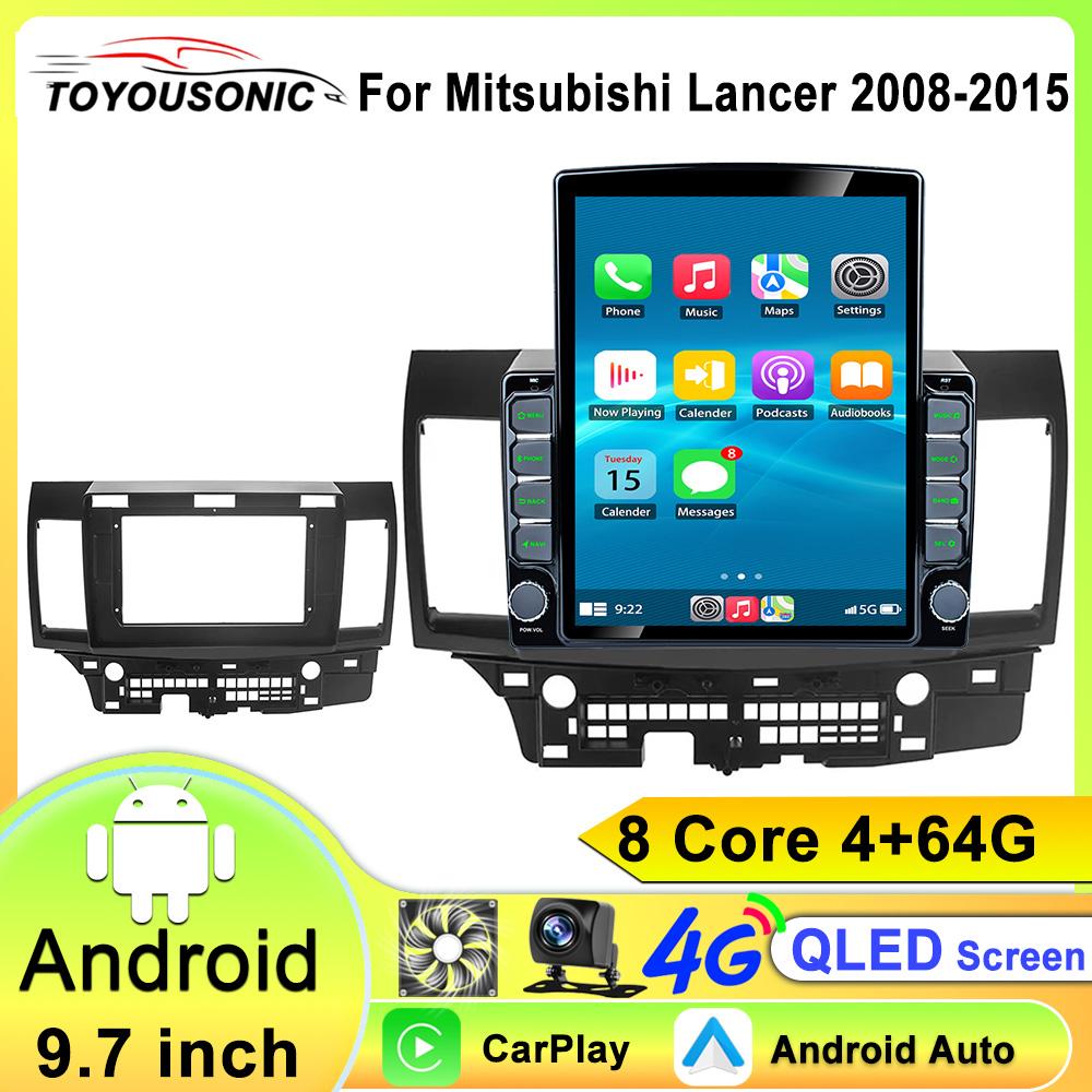 Radio Auto 2 Din Android 12 Carplay pentru Mitsubishi Lancer 10 CY 2008 - 2015 Player Video Multimedia GPS IPS 4G DVD Stereo