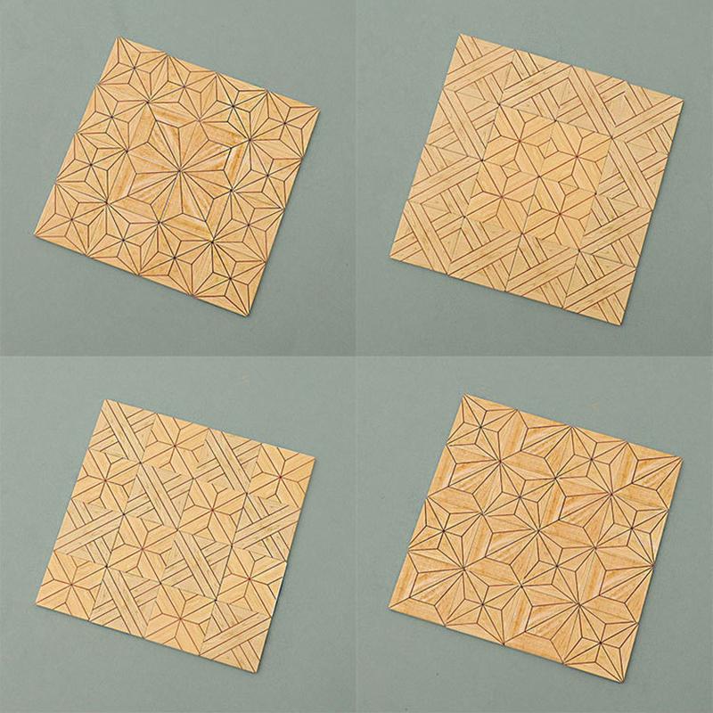 5Pcs/Set Miniatures Dollhouse Floor Sticker Floor Tiles Wallpaper Doll Model Kitchen Bathroom Diy Decoration