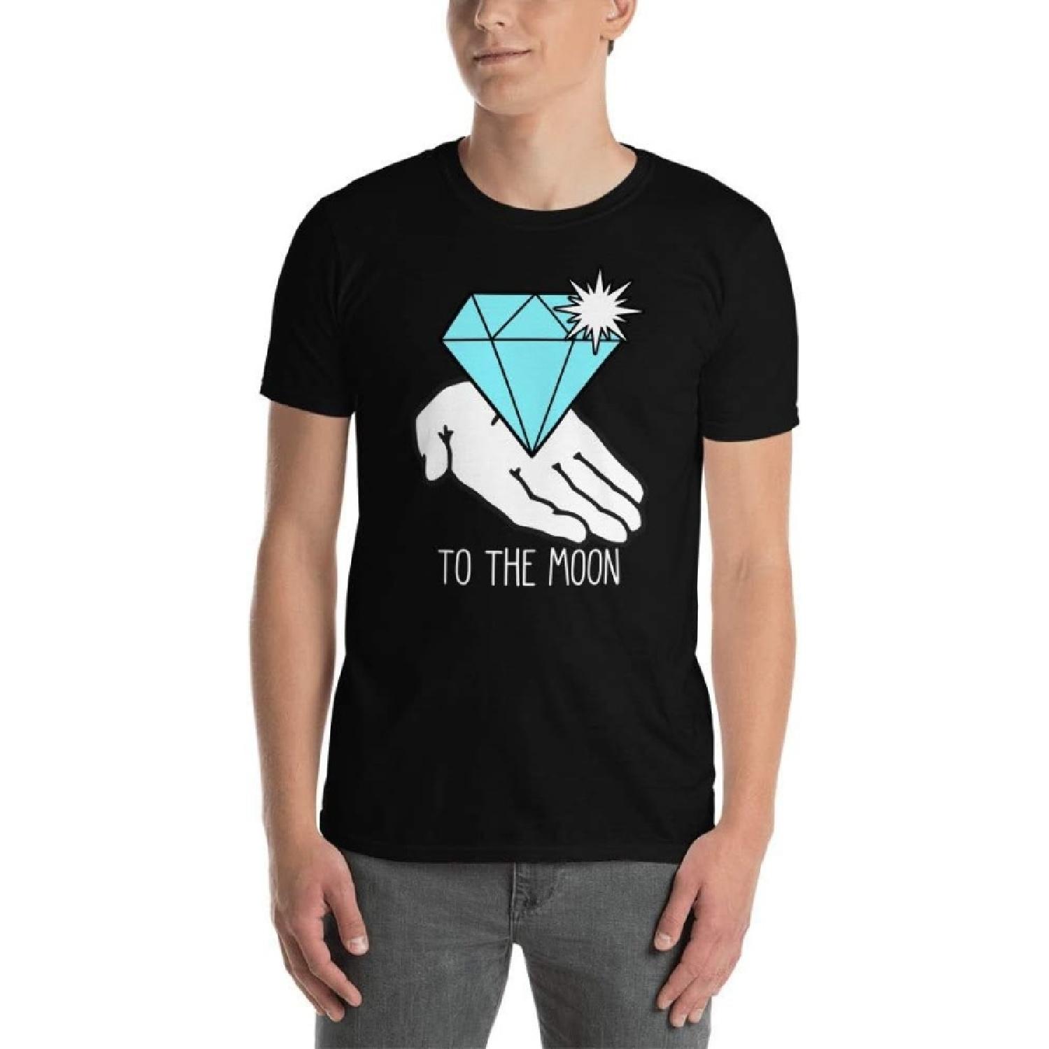 Футболка Diamond Hands to The Moon, Инвестор в акции, Stonks, Инвестиционная футболка S