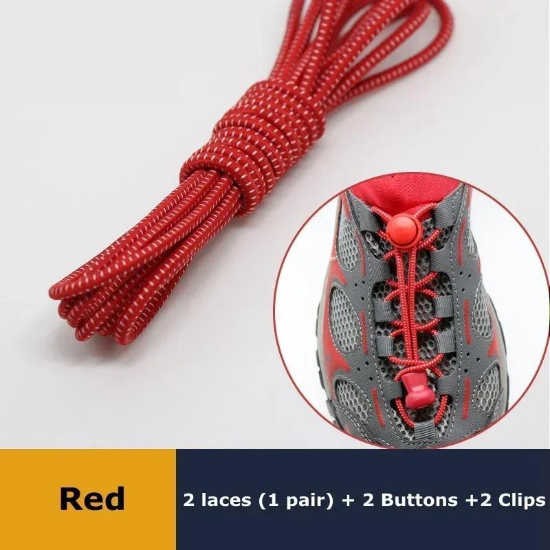 1 paire de lacets élastiques sans nœuds pour chaussures de sport, lacets ronds extensibles et verrouillables, pour tennis, adultes et enfants