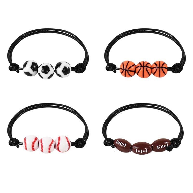 10/20Pcs Sports Theme Party Bracelets Football Baseball Basketball Beads Charm Kids Birthday Favors Gift for Guest Pinata Filler