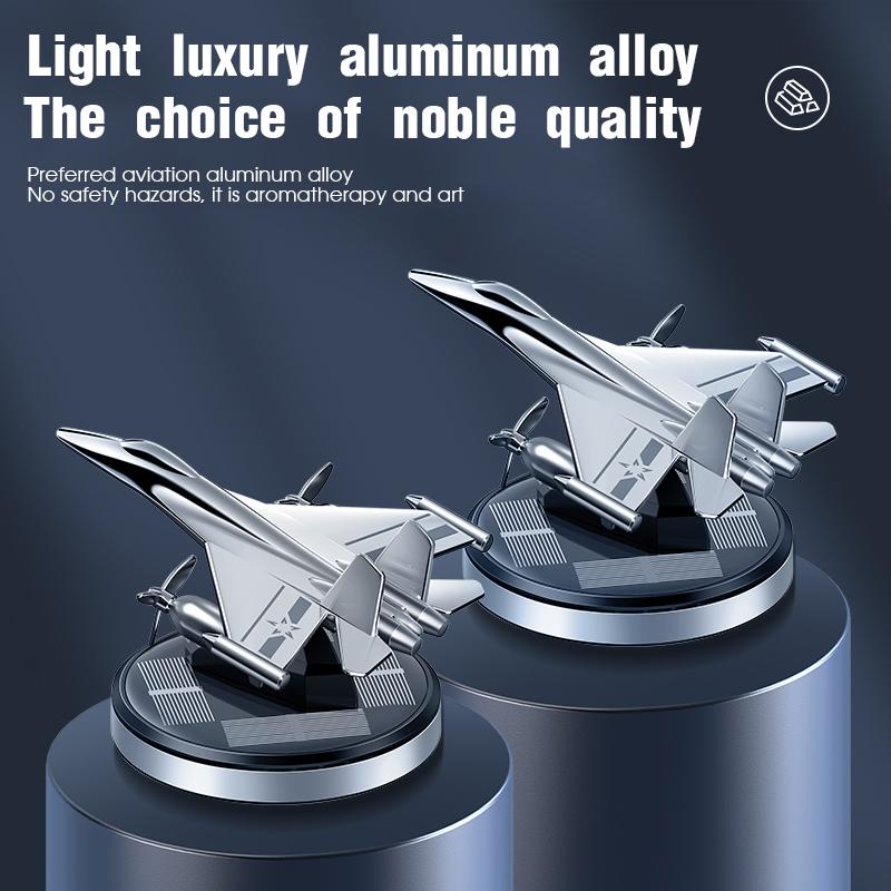 Rotating Airplane Solar Powered Car Perfume Ornament Interior Decoration Solid Aromatherapy Light Fragrance Luxury Car Decor