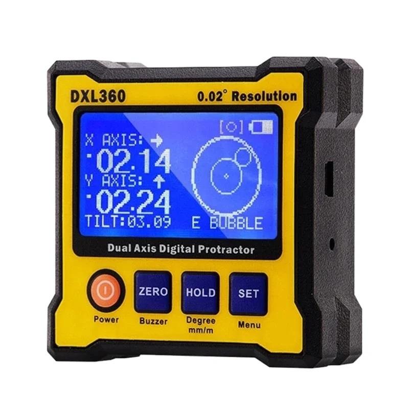 Digital Protractor Inclinometer DXL360S/DXL360 Angle Ruler Elevation Meter Dual Axis Level Measure Box for Precision Measurement