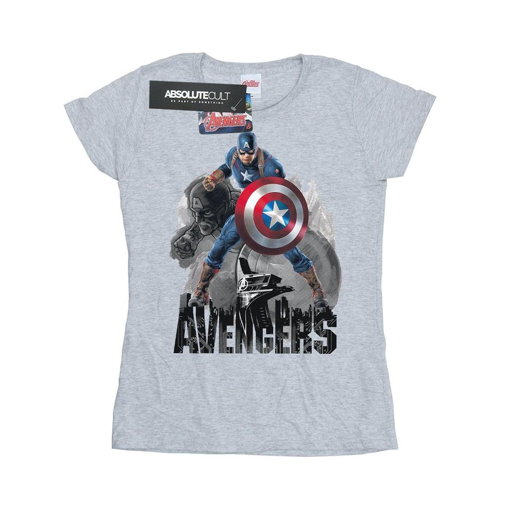 Marvel Womens/Ladies Captain America Action Pose Cotton T-Shirt