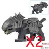 MOC Mediaeval Times Building Blocks Orc Mounts Wolf Flags Army Soldiers Character Accessories Bricks Animal Toys Gifts R064 DIY