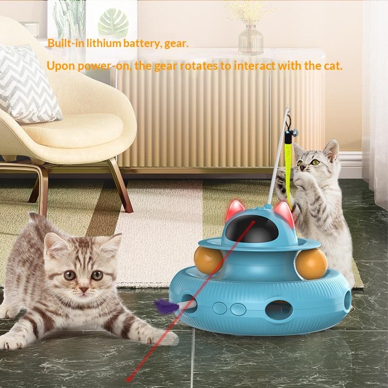 New Design USB Charging Electric Laser Interactive Feather Tail Pet Cat Toy