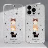 Cat Star TPU transparent phone case suitable for iPhone 17 16 15 14 13 12 11 Pro/Max/Plus anti drop and shockproof back cover
