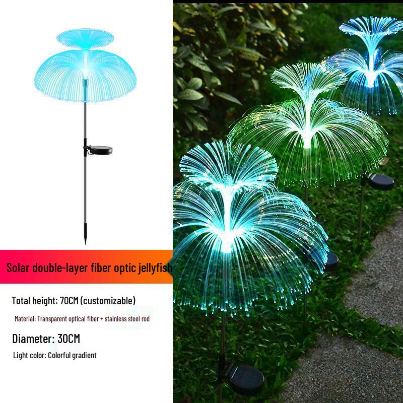 Jellyfish Solar Balcony Light: Seven-Color LED Fiber Optic Courtyard Glow