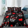 Gothic Death Moth Skull Duvet Cover King Size Microfiber Bedding Set For Teen Boy Skeleton Love Heart