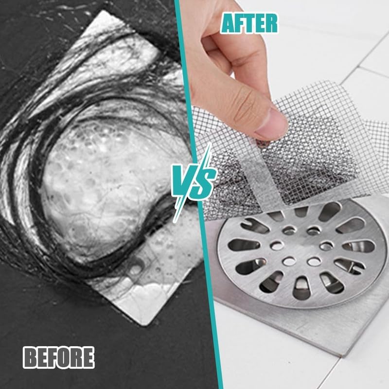 Einweg-Haarabflussaufkleber, Einweg-Haarfänger-Netzaufkleber für Duschabflüsse, Abflussabdeckung, Haarfänger, 10er-Pack)