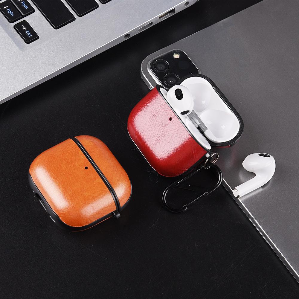 The new split leather earphone cover is suitable for AirPods 4 ordinary leather earphone cover anti-drop protective case