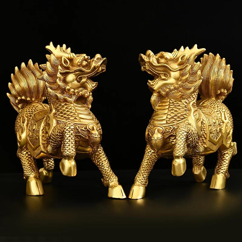 1Pair Copper Unicorn Ornaments Bedroom Living Room Home Decor Shop Opening Gifts