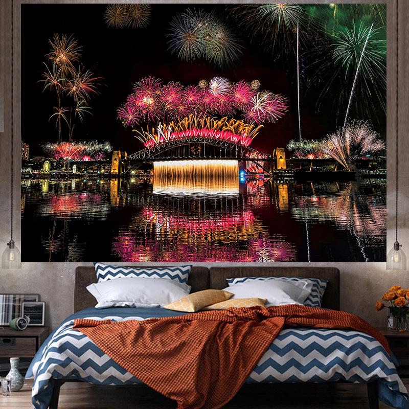 Fondo de tela para ventana, decorativo, estilo Ins, tapiz grande para colgar en la pared, tapiz Hippie geométrico, decoración de la habitación del hogar, decoración estética