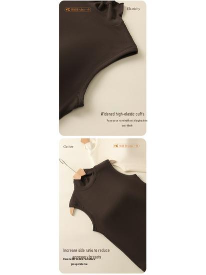 Damen Übergröße Hochgeschlossene Ärmellose Warme Weste mit Brustpolster