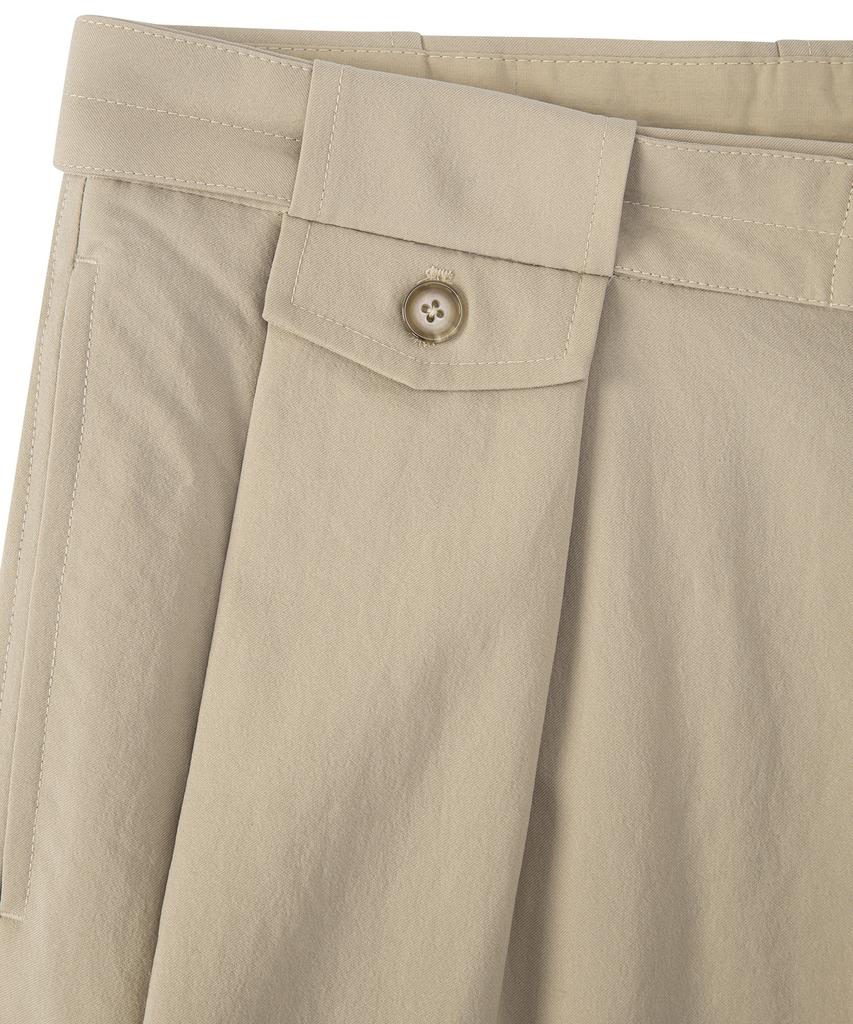 EZIO Belted Pocket Wide Pants - Beige