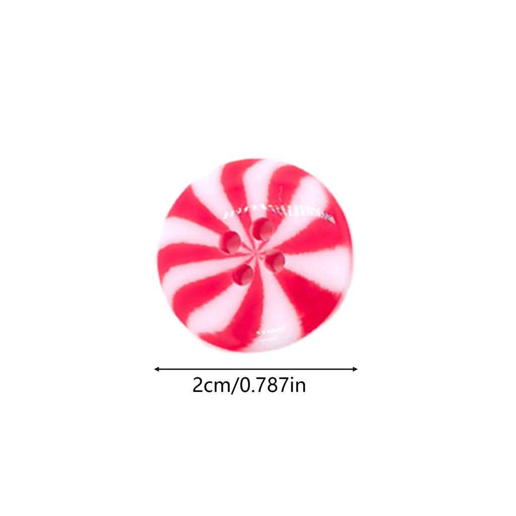 50pcs Christmas Candy Decorative Buttons Resin Red Green Crafting Holiday Buttons Kit DIY Christmas Candy Crafts For Hand Sewing