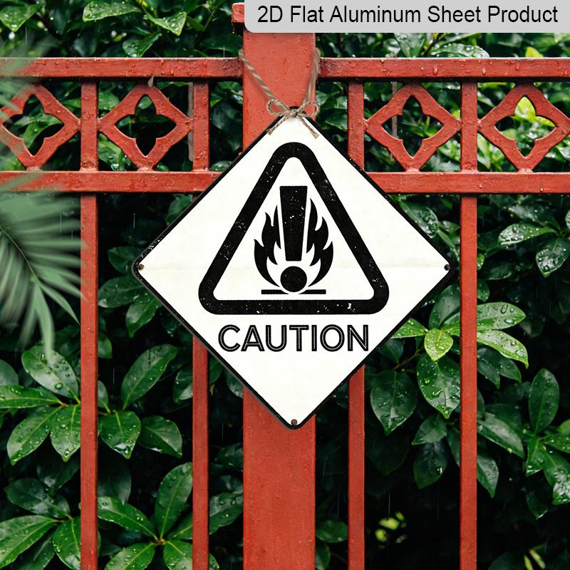 2D Flat - 1pc, Featuring A Fire Hazard Theme, Designed As A Warning Decoration Gift for Industrial Sign Enthusiasts. This Vintage Metal Aluminum