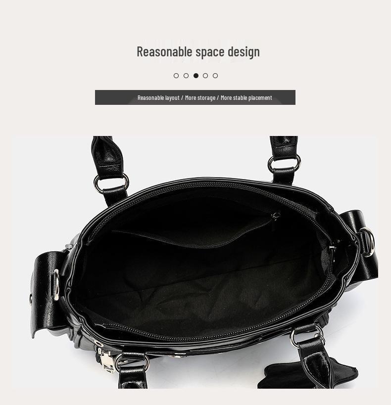 Japanese 2D Star Pendant Handbag | Transparent Punk Rivet Doll Bag | Two-Way Crossbody Women's Commuter Bag
