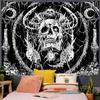 VIKAMA Totenkopf-Print Dekorative Wandteppich Gotischer Horror Stil Mondschädel Muster Geheimnisvoll Dunkles Thema Schlafzimmer Dekorativer Wandteppich