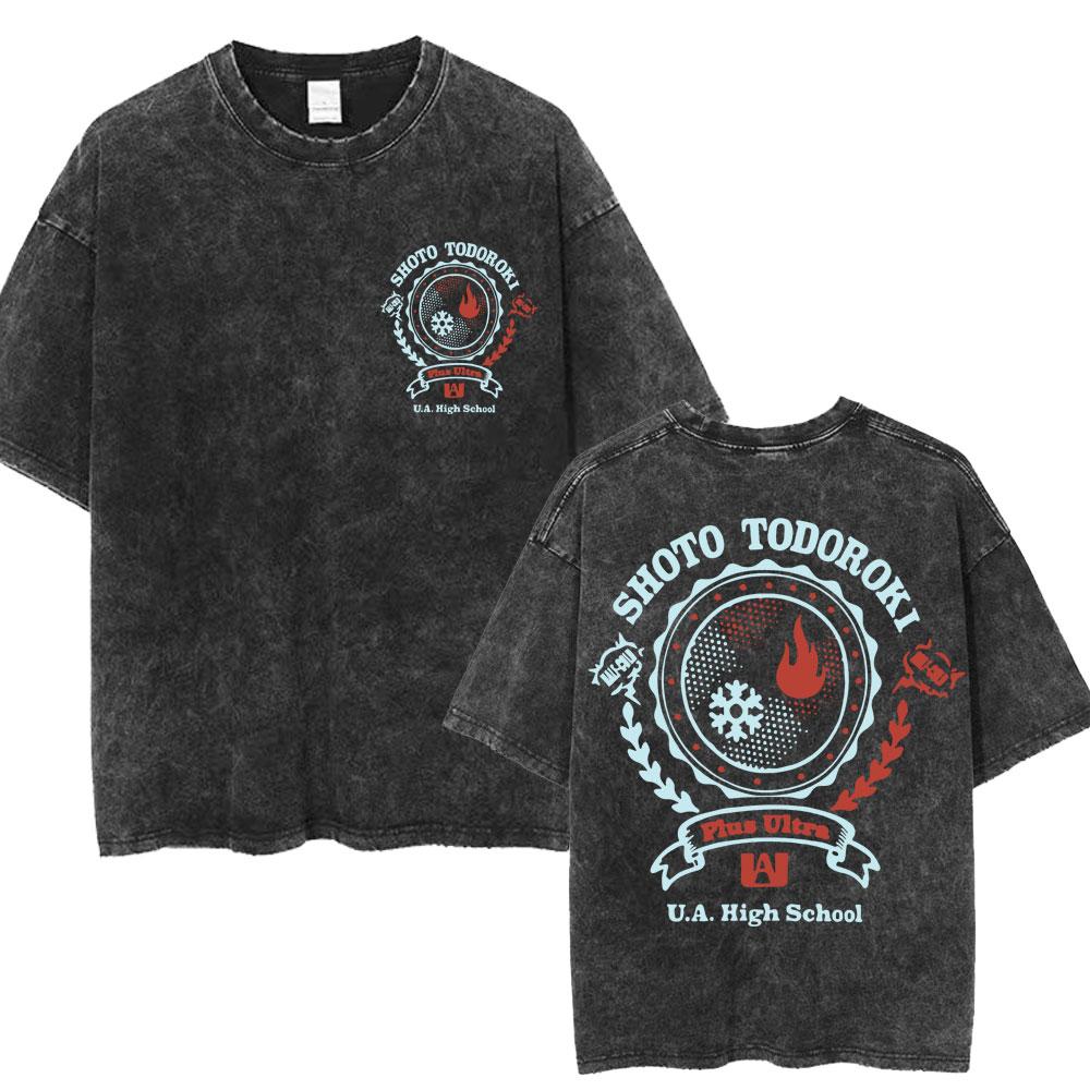 Washed Anime My Hero Academia Bakugo Katsuki TShirt Men Women Fashion Harajuku Manga T Shirts Oversized Cotton Casual T Shirt